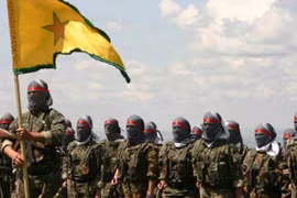 Các chiến binh dân quân người Kurd YPG trong địa phận Aleppo. Ảnh minh họa: Masdar News.