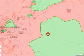 Vị trí chiếc máy bay chiến đấu bị rơi trên sa mạc Syria