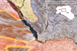 Bản đồ tình hình chiến sự khu vực chiến trường Mayadeen - Albukamal - ảnh South Front