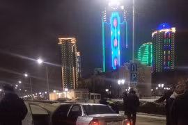 Hiện trường vụ nổ súng ở Grozny, thủ đô nước cộng hòa Chechnya, Nga
