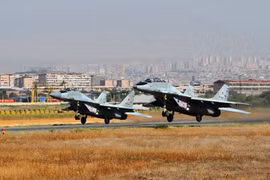 MiG-29 không quân Armenia xuất kích tham gia diễn tập. Ảnh Russian Air Force
