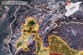 Bản đồ tình hình chiến sự Afrin tính đến ngày 17.03.2018 theo South Front