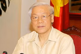 Tổng bí thư Nguyễn Phú Trọng trả lời phỏng vấn các hãng thông tấn, báo chí Hoa Kỳ: AP (Associated Press), Bloomberg News và Wall Street Journal - Dow Jones trước thềm chuyến thăm chính thức Hoa Kỳ từ ngày 6 đến 10-7-2015 - Ảnh: TTXVN