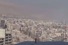 Khu vực chiến trường quận Harasta. Đông Ghouta - ảnh truyền thông Hezbollah