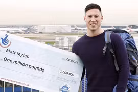 Matt Myles trúng số độc đắc 1 triệu euro