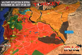 Bản đồ tình hình chiến sự chống khủng bố IS ở Deir Ezzor, quân đội Syria giải phóng thị trấn Quriyah - ảnh South Front