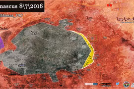 Bản đồ chiến sự chiến trường Đông Ghouta