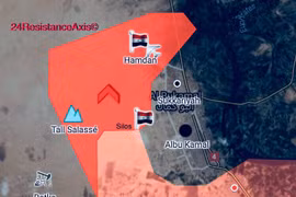 Khu vực quân đội Syria tiến công giair phóng thành phố Albukamal - ảnh South Front