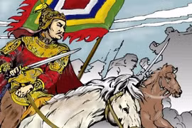 Minh họa Hoàng đế Quang Trung đánh tan quân Thanh tết Kỷ Dậu 1789