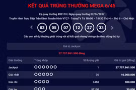 Ảnh chụp từ trang chủ Vietlott