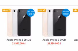 Mức giá dự kiến iPhone 8 và iPhone 8 Plus tại một cửa hàng.
