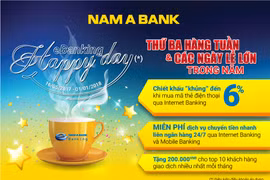 Nam A Bank ưu đãi khủng với chương trình "eBanking Happy Day”