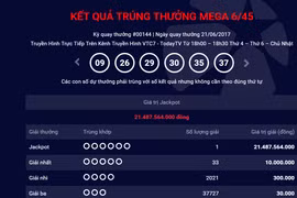 Ảnh chụp từ trang chủ Vietlott