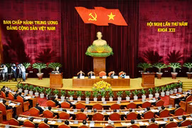 Một phiên họp của Ban chấp hànhTrung ương Đảngtại Hội nghị lần thứ năm, khóa XII. Ảnh:V.G.P