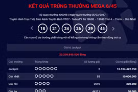 Ảnh chụp từ trang chủ Vietlott