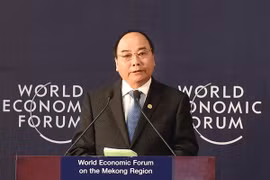 Thủ tướng Nguyễn Xuân Phúc phát biểu khai mạc Diễn đàn Kinh tế thế giới (WEF) về khu vực Mekong tháng 10/2016