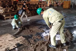 Công ty cổ phần Môi trường đô thị và công nghiệp 10 (URENCO 10) đã vận chuyển khoảng 13,5 tấn chất thải đưa đi xử lý. 
