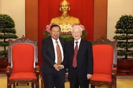 Tổng Bí thư, Chủ tịch nước Nguyễn Phú Trọng tiếp Tổng Bí thư, Chủ tịch nước Lào Bounnhang Vorachith