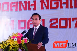 Ông Nguyễn Xuân Anh, Bí thư Thành ủy Đà Nẵng phát biểu tại Lễ tôn vinh những doanh nghiệp tiêu biểu, xuất sắc nhân kỷ niệm 20 Đà Nẵng trực thuộc Trung ương vừa diễn ra chiều 10/2.