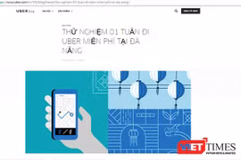 Thông tin trên các trang mạng về việc Uber triển khai ứng dụng kết nối hành khách tại Đà Nẵng