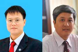 PGS.TS Lê Hải An (bên trái) - tân Thứ trưởng Bộ Giáo dục và Đào tạo và PGS.TS Nguyễn Trường Sơn (bên phải) - tân Thứ trưởng Bộ Y tế 