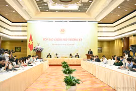 Toàn cảnh phiên họp báo Chính phủ tháng 11/2018. Ảnh: VGP/Quang Hiếu