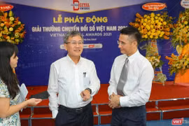 Ông Nguyễn Quang Thanh trao đổi với VietTimes bên lề Họp báo phát động Giải thưởng Chuyển đổi số 2021 - diễn ra mới đây.