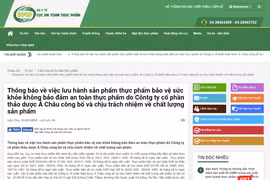 Thông báo thu hồi sản phẩm từ Cục An toàn thực phẩm, Bộ Y tế.
