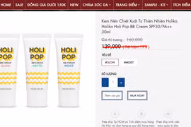 Mỹ phẩm nhãn hiệu Holika Holika được bày bán trên các trang web trước khi bị Cục Quản lý Dược yêu cầu thu hồi