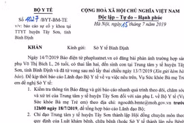 Công văn của Bộ Y tế về vụ việc của sản phụ L. tử vong sau khi mổ sinh