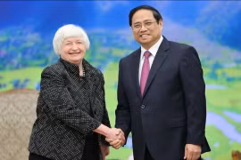 Thủ tướng Phạm Minh Chính tiếp Bộ trưởng Bộ Tài chính Mỹ Janet Yellen tại Việt Nam - (Ảnh: VGP) 