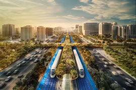 Công ty phát triển đô thị URB đã công bố bản thiết kế đường cao tốc "xanh" được đề xuất ở Dubai, UAE (Ảnh: URB)
