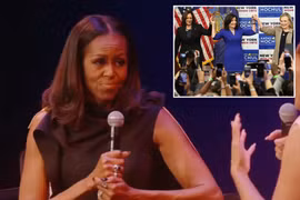 Bà Michelle Obama trong cuộc phỏng vấn trực tiếp. Ảnh: NYPost.