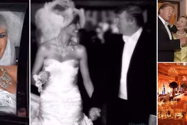 Những hình ảnh trong đám cưới của bà Melania với ông Donald Trump vào năm 2005. Ảnh: Irish Star.