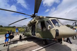 Trực thăng Mi-8AMTSh tại triển lãm quân sự Army-2021 ở Vladivostok, Liên bang Nga (Ảnh: AIF)