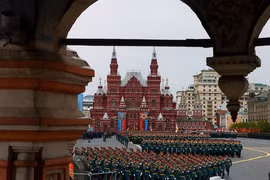 Hình ảnh một cuộc duyệt binh tại Quảng trường Đỏ, Moscow, Nga. Ảnh: TASS.