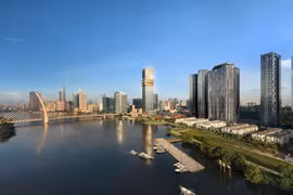 Tòa nhà thương mại Marina Central Tower trong khu phức hợp bất động sản hàng hiệu Grand Marina, Saigon. Ảnh: Masterise Homes