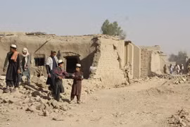 Một góc nhìn về khu vực bị thiệt hại sau cuộc không kích do Pakistan thực hiện khiến dân thường thiệt mạng và phá hủy nhà cửa ở Afghanistan vào ngày 16/10. Ảnh: Getty.
