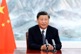 Chủ tịch Trung Quốc Tập Cận Bình có bài phát biểu trước hội nghị thượng đỉnh BRICS (Ảnh: CNN)