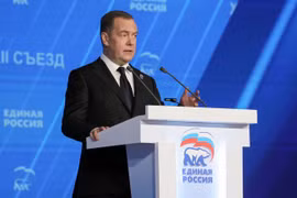 Phó Chủ tịch Hội đồng An ninh Nga và lãnh đạo đảng Nước Nga Thống nhất Dmitry Medvedev. Ảnh: Sputnik.