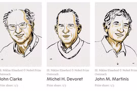 Ba nhà khoa học đến từ Anh, Pháp và Mỹ giành giải Nobel Vật lý 2025. Ảnh: Nobelprize.org.