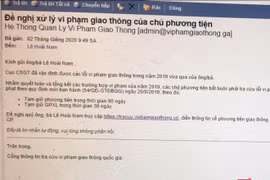 Nội dung thư điện tử của các đối tượng lừa đảo trên địa bàn Lạng Sơn. Ảnh: Cục CSGT - Bộ Công an.