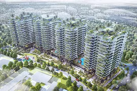 Lõi cảnh quan với cây xanh, mặt nước, tạo môi trường sống lý tưởng nhất cho cư dân tại dự án Sunshine Diamond River