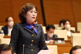 Bà Nguyễn Thị Hồng - Thống đốc Ngân hàng Nhà nước Việt Nam, cảnh báo áp lực lạm phát và nợ xấu năm 2022 (Ảnh: VGP)