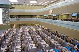 Bên trong Trung tâm Điều hành Quốc phòng ở Moscow, Nga. Ảnh: Reuters