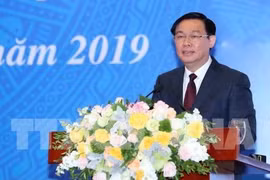Phó Thủ tướng Vương Đình Huệ đã có những phát biểu chỉ đạo tại Hội nghị trực tuyến toàn quốc tổng kết hoạt động năm 2018 và triển khai nhiệm vụ năm 2019 của ngành kế hoạch và đầu tư (KH&ĐT) - Ảnh: TTXVN