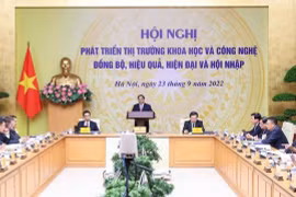 Toàn cảnh hội nghị "Phát triển thị trường khoa học và công nghệ đồng bộ, hiệu quả, hiện đại và hội nhập" (Ảnh: VGP) 