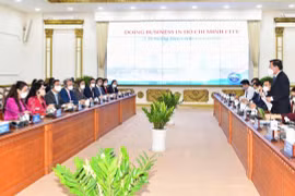 Buổi làm việc giữa lãnh đạo TP. HCM và Tập đoàn Vạn Thịnh Phát, ORIX Corporation, CK Assets Holdings Limited diễn ra trong khuôn khổ tuần lễ xúc tiến đầu tư của thành phố 