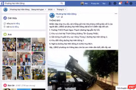 UBND phường Nại Hiên Đông (TP Đà Nẵng) sử dụng facebook để đăng thông tin về việc bố trí 5 điểm tập kết cát, cấp miễn phí cho dân chằng chống bão số 5.