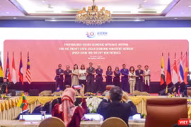 Các quan chức kinh tế ASEAA chụp ảnh lưu niệm tại hội nghị SEOM trù bị diễn ra tại Đà Nẵng